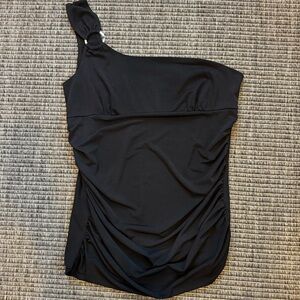 MKM Designs Black One-Shoulder Blouse